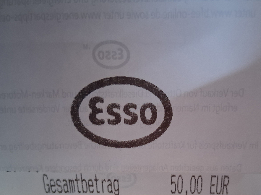 Tankrechnung - 50,00 €