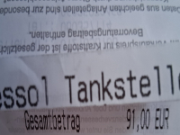 Tankrechnung - 91,00 €