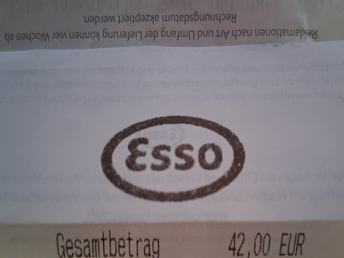 Tankrechnung - 42,00 €
